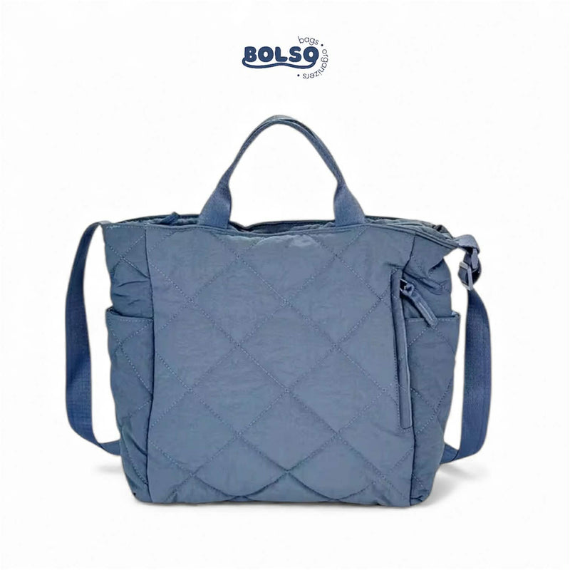BOLSO Quilted Nylon Commuters Tote Bag