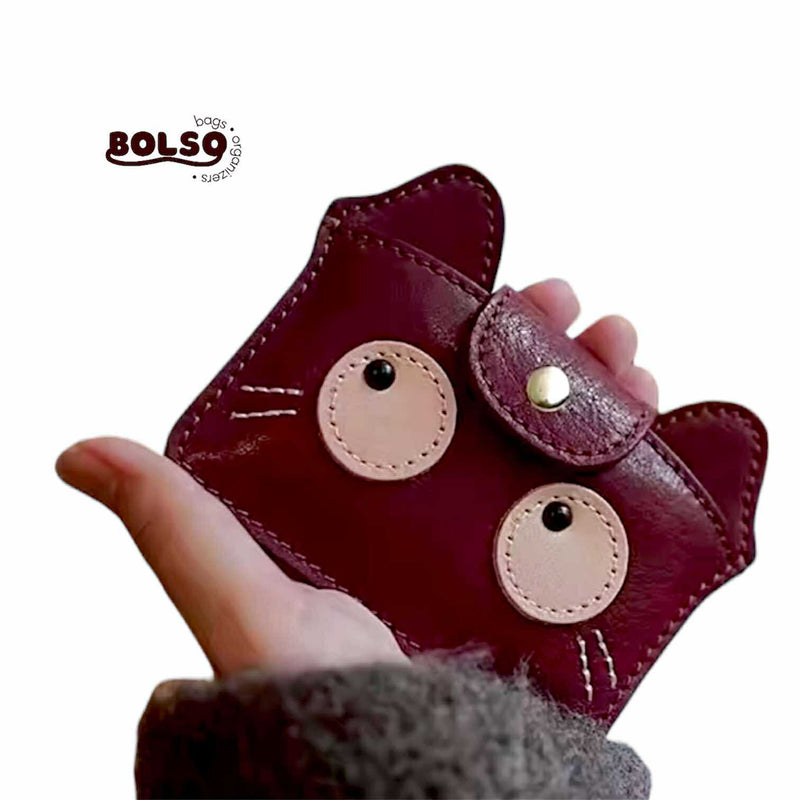 BOLSO Vintage Cat Compact Card Holder