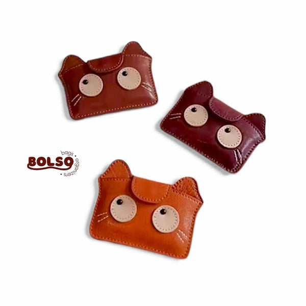 BOLSO Vintage Cat Compact Card Holder