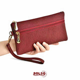 BOLSO Versatile Textured Fabric Wristlet Easy Gift for Her