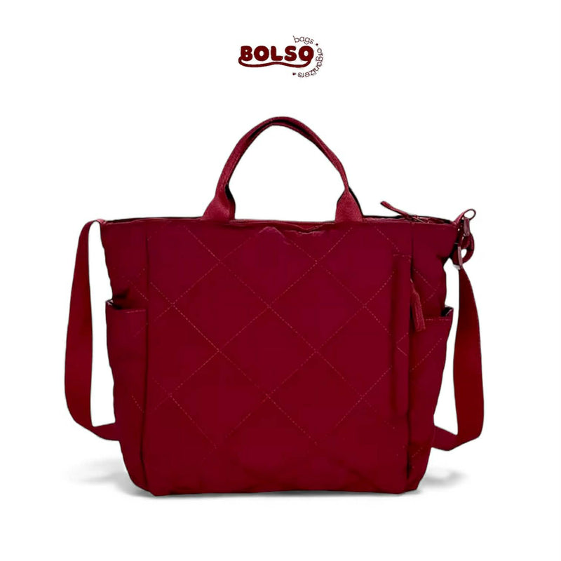 BOLSO Quilted Nylon Commuters Tote Bag