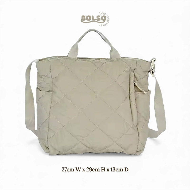 BOLSO Quilted Nylon Commuters Tote Bag