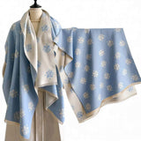 WRAP Warm Shawl Rectangular  Iris Flower Print
