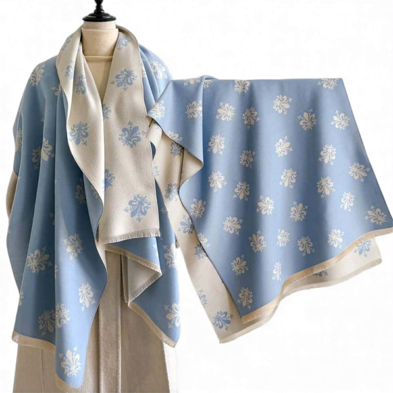 WRAP Warm Shawl Rectangular  Iris Flower Print