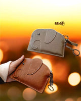 BOLSO Elephant Leather Zipper Coin Purse (Easy Gift)