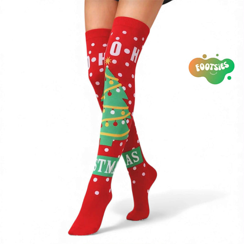 FOOTSIES Christmas Over-the-Knee Long Socks Pair