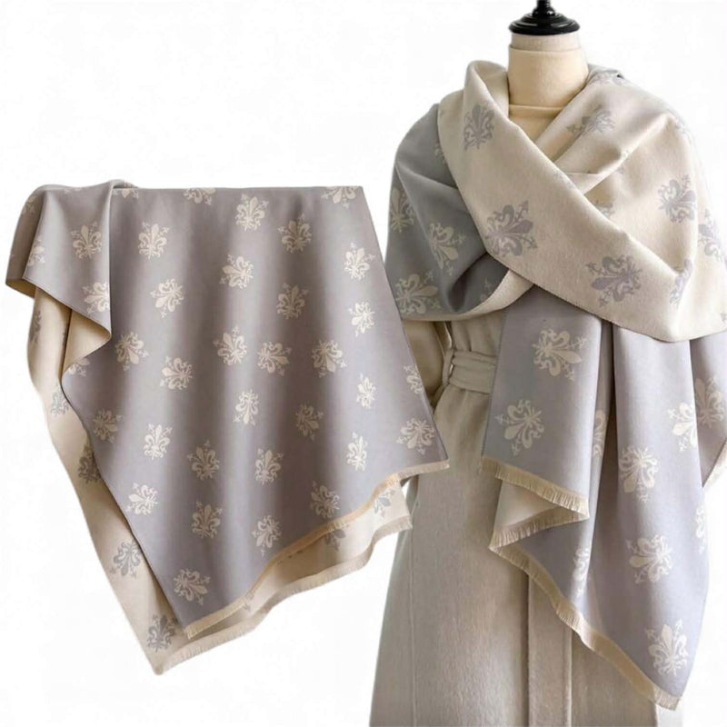 WRAP Warm Shawl Rectangular  Iris Flower Print