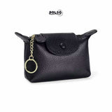 BOLSO Soft Leather Compact Coin Purse w Keychain (Easy Gift)