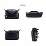 BOLSO Soft Leather Compact Coin Purse w Keychain (Easy Gift)