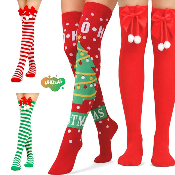 FOOTSIES Christmas Over-the-Knee Long Socks Pair