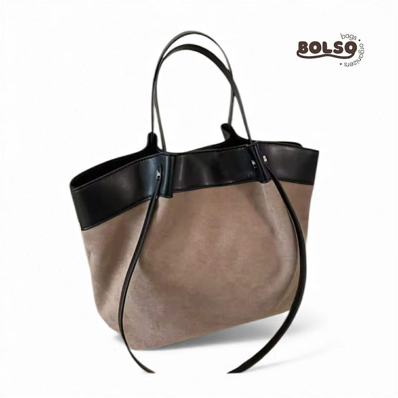 PREORDER Suede Two Tone Tote Bag