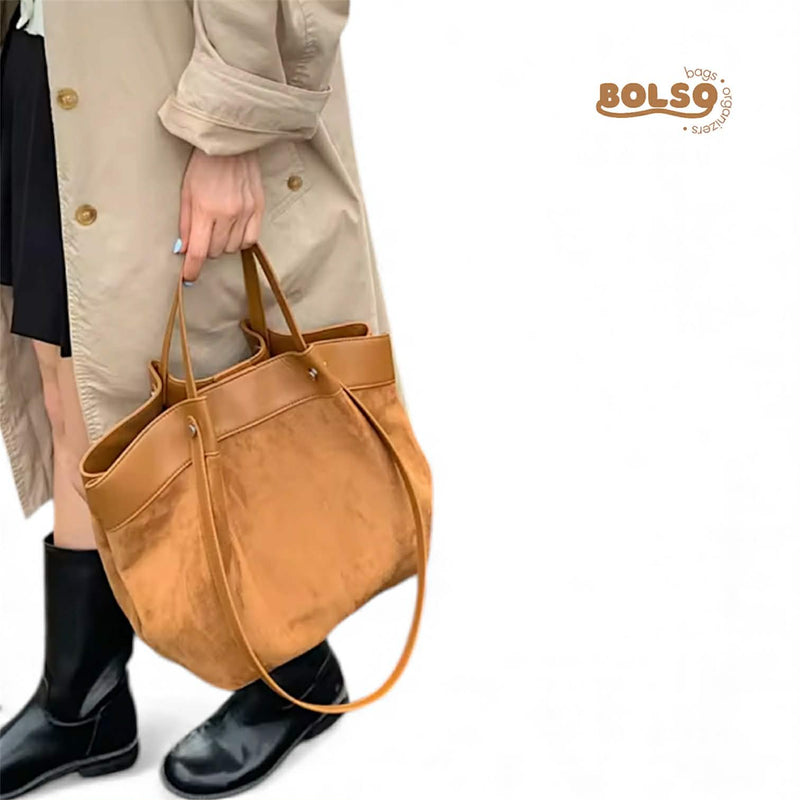 PREORDER Suede Two Tone Tote Bag