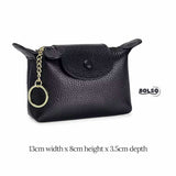 BOLSO Soft Leather Compact Coin Purse w Keychain (Easy Gift)