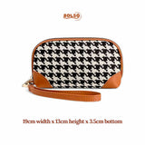 BOLSO Vintage Plaid Zipper Pouch Wristlet (Gift for Her)