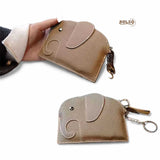BOLSO Elephant Leather Zipper Coin Purse (Easy Gift)