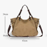 BOLSO Vintage Canvas Utility Tote Bag w Sling (Unisex)