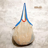 BOLSO Colorful Net Summer Basket Tote Bag