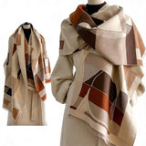 WRAP Warm Rectangular Shawl | Taupe Edition