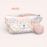 BOLSO Cotton Handmade Dainty Prints Pencil Case with Pendant