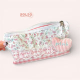BOLSO Cotton Handmade Dainty Prints Pencil Case with Pendant