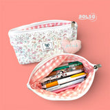 BOLSO Cotton Handmade Dainty Prints Pencil Case with Pendant