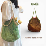 BOLSO Colorful Net Summer Basket Tote Bag