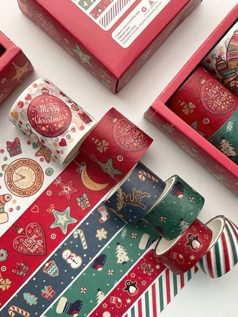 GIFTIES Christmas Themed Washi Tape Arts Crafts 6rolls Pack