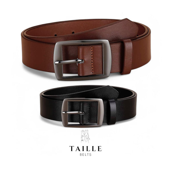 TAILLE Vintage Classic Gunmetal Buckle Belt