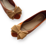 XAVI Two Tone Ribbon Pointed Ballets Flats
