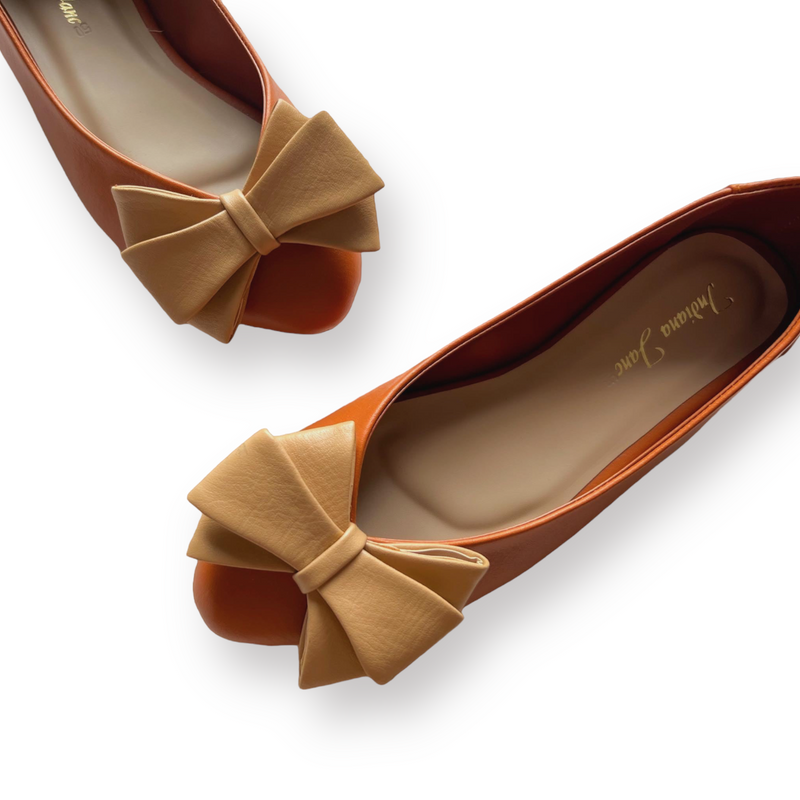 XAVI Two Tone Ribbon Pointed Ballets Flats