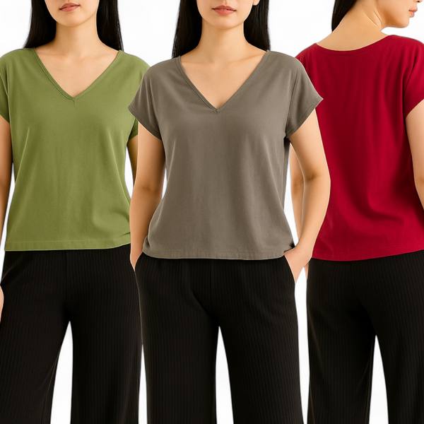[CLEARANCE] MEADOW Woven V Neck Top