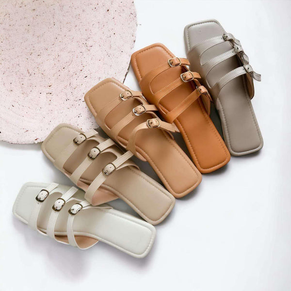 LAUREN 3 Buckle Strap Slides