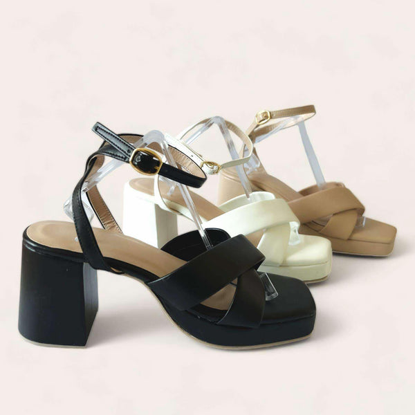 INGRID Cross Strap Platform High Heel Sandals