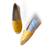 AMITY Two-Tone Leather Abaca Espadrilles