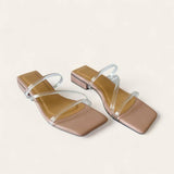 ASHLEY Clear Strap 1” Block Heels