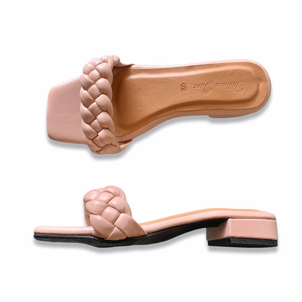 ORION Skintone Braided Slide Heels - Indiana Jane MNL