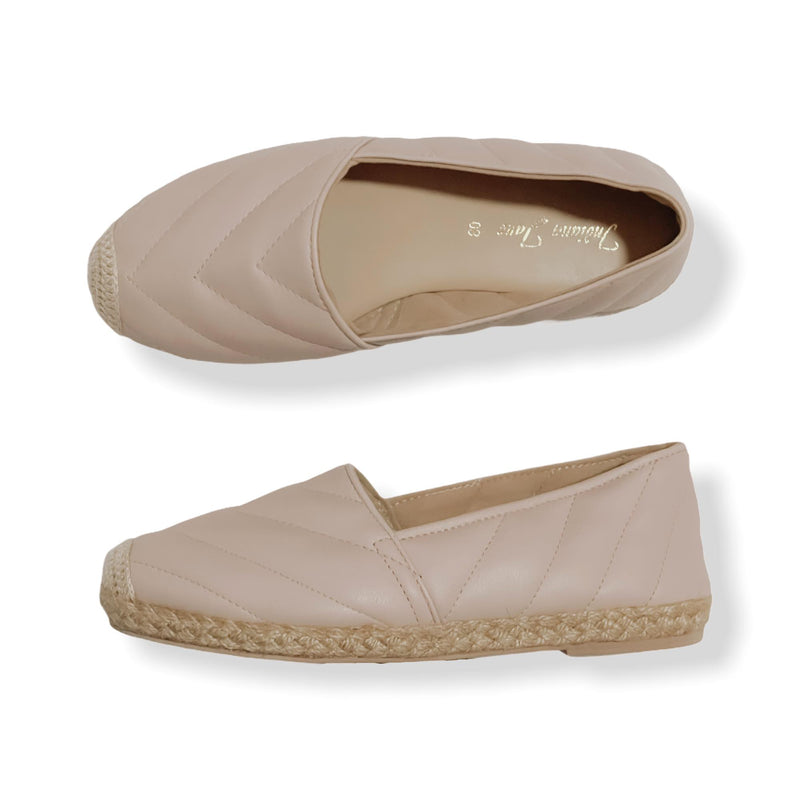 AMITY Quilt Leather Abaca Espadrilles