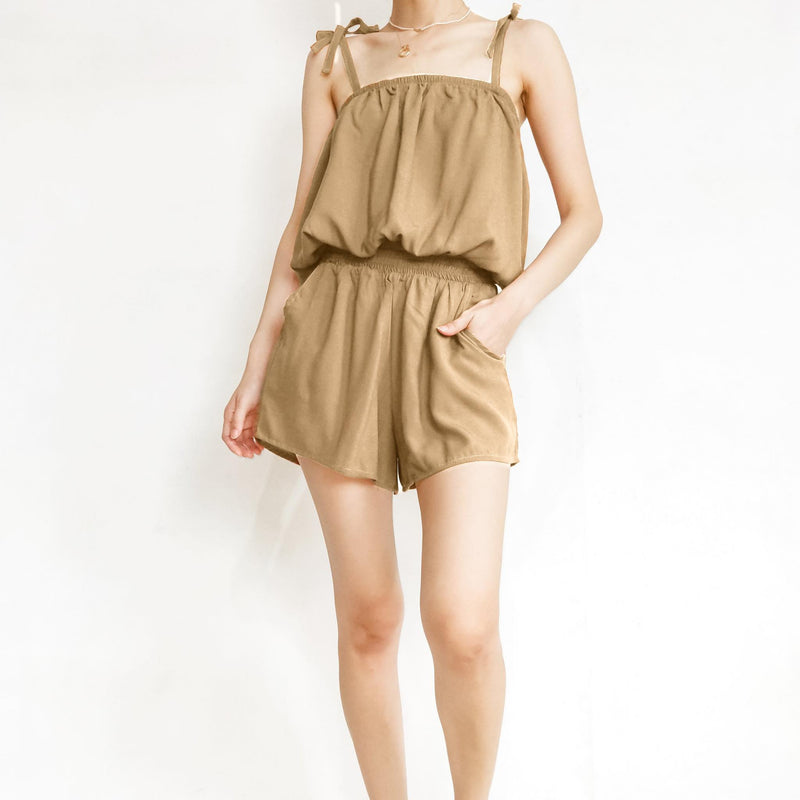 BELLE Woven Strappy Shirred Top & Shorts Coord - Indiana Jane MNL