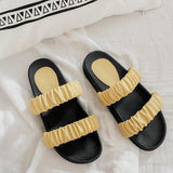 FRENCH Ruched 2-Strap Slides