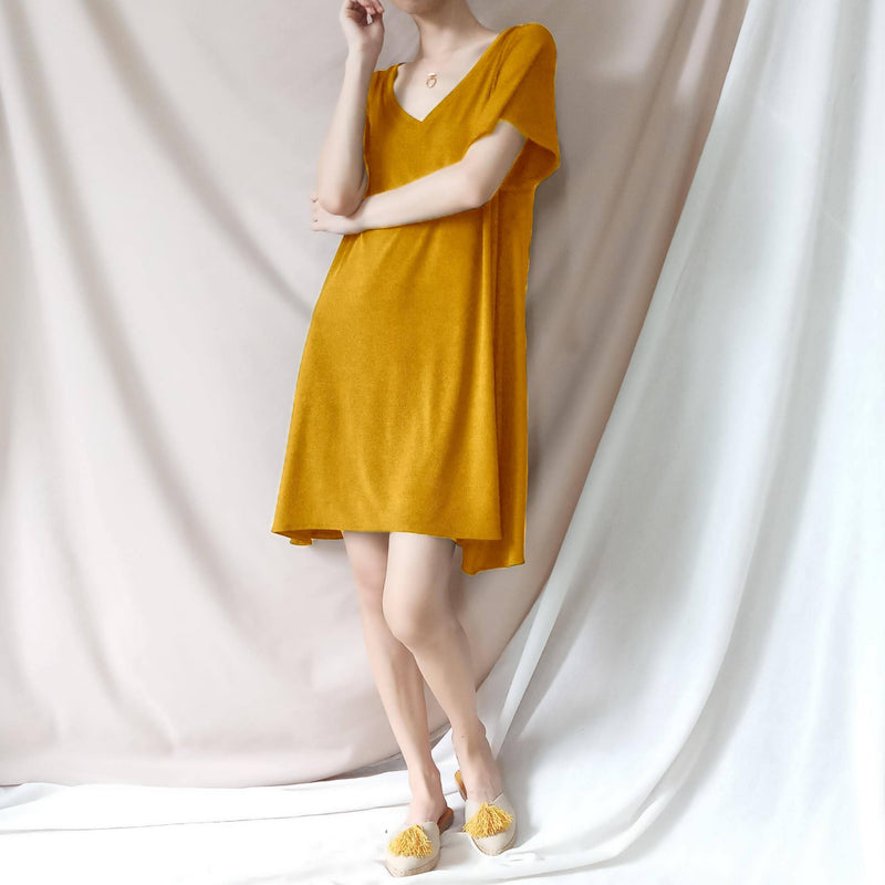 WINDY Soft Ribbed Knit Short Sleeve Dress - Indiana Jane MNL