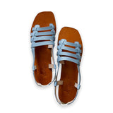 GAIA Blue Genuine Leather Huarache Sandals