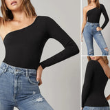 BLK One Shoulder Fitted Top