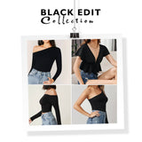 BLK Asymmetrical Fitted Top