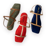 AMBER T Strap Cushioned Flat Sandals
