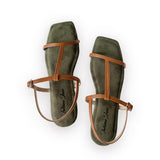 AMBER T Strap Cushioned Flat Sandals