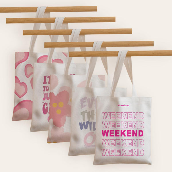 BOLSO Pink Graphic Printed Shopper Tote Bag