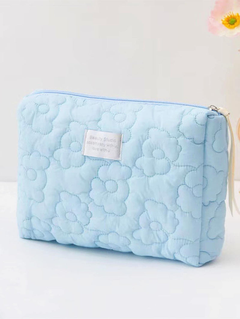 BOLSO XL Floral Quilted Zipper Pouch Organizer