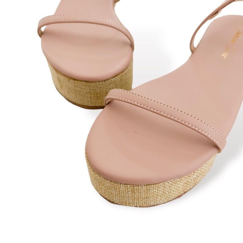 OTTAWA Slim Strap Raffia Platform Sandals