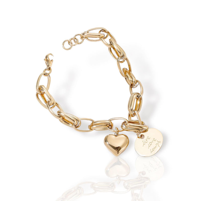 DAZZLE Heart Charm Chain Bracelet