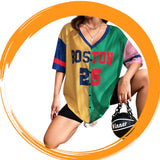 JERSY Sporty Oversize Colorblock Baseball Shirt